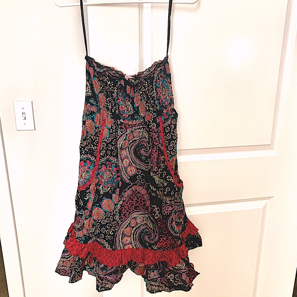FIRE LOS ANGELES Strapless Pocket smock Dress, M